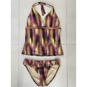 Victoria's Secret Swim 36D/M Tankini Bikini Swimwear Print Swimsuit